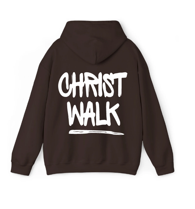 CHRIST WALK - UNISEX HOODIE - DARK BROWN