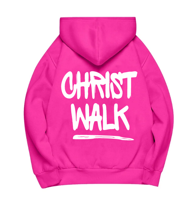 CHRIST WALK - UNISEX HOODIE - HOT PINK